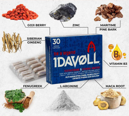 Idavøll® Testosterone & Stamina Booster (30 Cap)